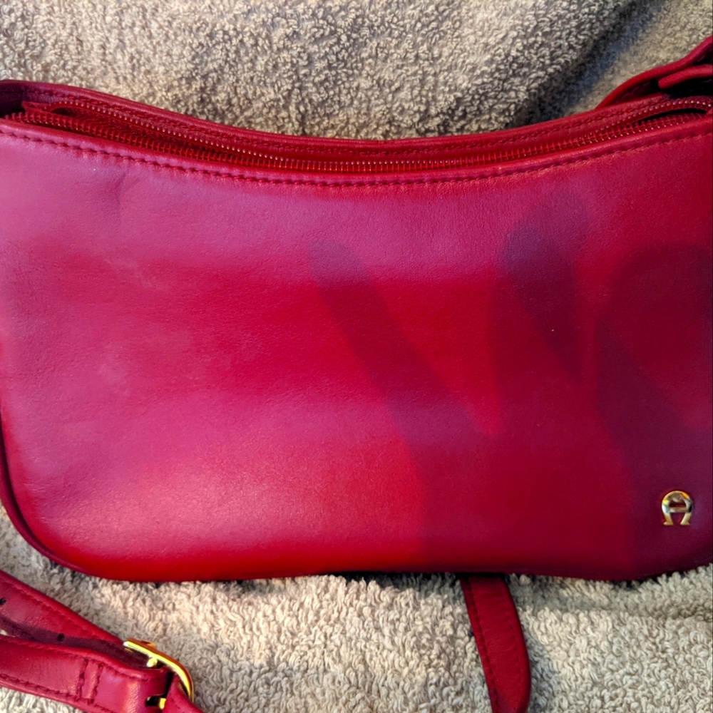 Aigner small purse, red leather